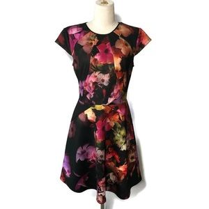 Ted Baker 3 short sleeve skater skirt print dress